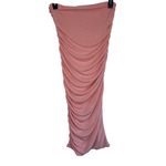 SER.O.YA Julia Midi Skirt in Powder Pink Small New Womens Stretchy Ruched Photo 4