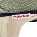 See By Chloe Knit Top Short Sleeve Contract Back Purple Lime Green Size US 4 Photo 6