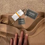 Women's NINETY CLOTHING CO knitted Pleated Boho Y2k Maxi Skirt Tan Photo 3