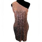 a.n.a NEW -Kaci Ombre Bronze Sequin One Shoulder Stretch Formal Classy Party Dress Photo 1