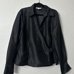 JM Collection Vintage Y2K Womens 18 Black True Wrap Blouse Top Professional Photo 0