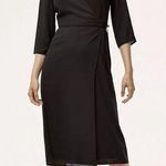 Babaton Aritzia  Theo Black Midi Wrap Dress Photo 0