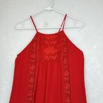 Alya Beautiful red summer Holter dress Sz Small Embroider details Back Keyhole Photo 2