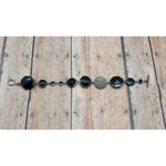 Laundry by Shelli Segal Silver Tone & Black Bead Link Bracelet Toggle Clasp Photo 8