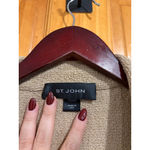 St. John Santana Knit Blazer Jacket Tan Camel Textured 3 Button Made in USA Photo 1