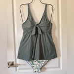 Summer Mae Maternity Green Tankini Floral Bottoms Ruffle 2 Piece Swimsuit 8 NWT Size undefined Photo 1