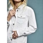 Anthropologie  Pilcro White Lace Denim Jacket Photo 0