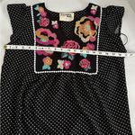 Savanna Jane Arcadia Embroidered Bib Top Polka Dot Floral Black Women’s Small Photo 6