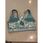 Under Armour  Sports Bra Womens Crossback Medium Impact Teal White Photo 1