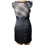 Charlotte Russe  Womens Sheath Dress Plaid Houndstooth Mini Black White Small Photo 4