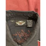 Harley Davidson Womens Small Mechanics Button Shirt Blouse Embroidered Spell Out Photo 4