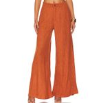 Savannah Morrow Copper Brown Wide Leg Pants SMALL Slouchy Crinkle Designer $420 Photo 1