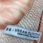 Urban Outfitters Strapless Linen Pink Zebra Slit Midi Dress Medium Photo 4
