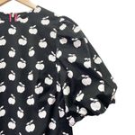Kate Spade Apple Toss Taxi Dress Black White Puff Sleeve Mini Shift Size 00 Photo 4