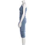 Norma Kamali Diana One Shoulder Ruched Dress Dusty Blue XS Photo 5