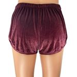 John Galt Burgundy Maroon Velvet Velour Mini Elastic Waist Lounge Shorts Size S Photo 2
