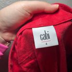 CAbi Style 5503R Valentine Trouser red flare leg pants women's 4 linen blend Photo 6