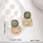 Elegant Green and Gold Double Hoop Earrings Photo 2
