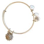 ALEX AND ANI Silver Water Lily Charm Bangle Bracelet Adjustable Photo 0