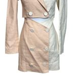 Significant Other Glider Blazer Linen Dress Cut Out Mini Peach Cream Womens Sz 4 Orange Photo 5
