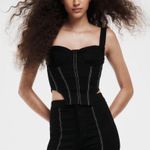 ZARA NWOT  Denim Corset - Black - S Photo 2