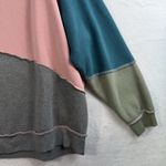 Wild Fable  XXL Crew Neck Pullover Sweatshirt Patchwork Seams Boho Oversized Photo 3