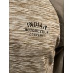 Indian Motorcycle Khaki Tee 3/4 Sleeve Shirt Small Brown Photo 2