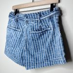 American Eagle Stretch Highest Waist Mom Shorts Acid Wash Stripes SZ 8 Paperbag Photo 7