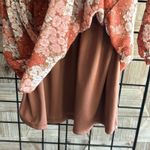 Socialite  Women's Mini Dress Size XS Burnt Orange Floral Smock Waist Boho Chic Photo 6
