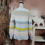 Loft Light Striped Stripes Size Medium M Sweater Crew Neck Pastel Light Color Photo 3
