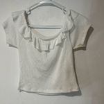 ZARA Off The Shoulder Crop Top white size Lgirls halter cute lace stretch teen p Photo 1