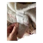 Super soft oversized fringe stripe down scarf White Photo 6