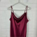 Bebe Vintage Red Maroon Satin Cowl Neck Midi Dress Size M Photo 2