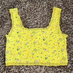 Forever 21 Yellow Floral Cropped Tank Top Photo 2