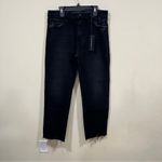 Just Black NWT  Denim The Vintage Straight size 29 black ankle cropped raw hem Photo 1