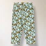 Style Company 8P Blue Olive Abstract Cotton Cropped Pants Casual Artsy Boho Photo 4