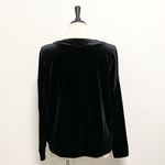 Bobeau Black Velvet Corset Tie V Neck 3/4 Sleeve Top NWT Large Stretch Photo 7