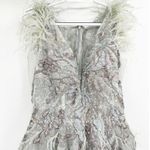 Mac Duggal  20259 Embellished Feathered Sleeveless A-Line Gown in Seamist 4 Photo 3