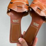 ZARA | Size 38 Brown Minimalist Leather Sandals Strappy 7.5 Flat Crossed Sandal Photo 2
