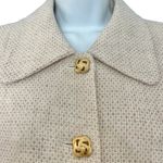 Bosch White Beige Cream Gold Button Luxury Regal Tweed Skirt Suit size 6 / L Photo 11