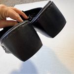 Clarks Black Leather Laser Cut Mule Comfort Shoes Womens 9 Clog Slip On Fall Photo 3