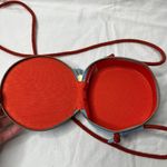 Anthropologie  Shibori Round Blue Dyed Leather Boho Crossbody Bag purse Photo 1