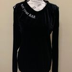 Material Girl Black Velour Cold Shoulder Top Photo 6