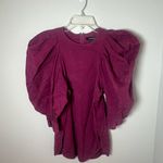 Isabel Marant  Burgundy Surya Puff Sleeve Blouse Top Luxury Size UK 36/ US 6 Photo 3
