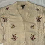 Forever 21  Cardigan‎ Women Sz S Ivory Floral Embroidery Y2K Inspired Grannycore Photo 0
