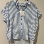 BeachLunchLounge NWT Beach Lunch Lounge Denise Striped Shirt Size Large 100% Cotton Beachy Boho Photo 0