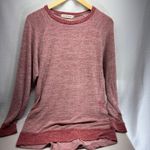 GADEWAKE Marled Red Long Sleeve Raglan Pocket Casual Top Women's Size L Size L Photo 1