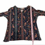 Tiffany Grey Floral Bar Blouse Petite Medium‎ Blue Size undefined Photo 5