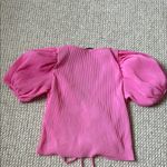 ZARA  Pink Puff Sleeve Top Photo 3