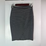 Popular Basics  L Black and White Striped Mini Skirt Photo 4